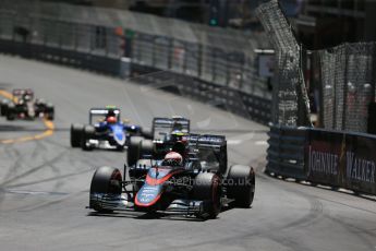 World © Octane Photographic Ltd. McLaren Honda MP4/30 - Jenson Button. Sunday 24th May 2015, F1 Race, Monte Carlo, Monaco. Digital Ref: 1286LB1D8202
