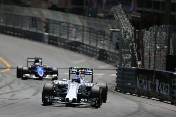 World © Octane Photographic Ltd. Williams Martini Racing FW37 – Valtteri Bottas. Sunday 24th May 2015, F1 Race, Monte Carlo, Monaco. Digital Ref: 1286LB1D8210
