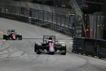 World © Octane Photographic Ltd. McLaren Honda MP4/30 - Jenson Button. Sunday 24th May 2015, F1 Race, Monte Carlo, Monaco. Digital Ref: 1286LB1D8275