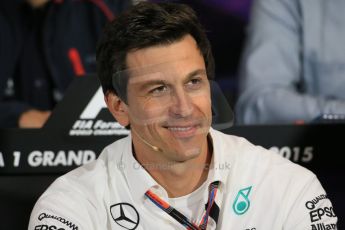 World © Octane Photographic Ltd. Mercedes AMG Petronas Executive Director – Toto Wolff. Thursday 21st May 2015, FIA Team Personnel Press Conference, Monte Carlo, Monaco. Digital Ref: 1276LB1D4256