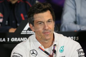 World © Octane Photographic Ltd. Mercedes AMG Petronas Executive Director – Toto Wolff. Thursday 21st May 2015, FIA Team Personnel Press Conference, Monte Carlo, Monaco. Digital Ref: 1276LB1D4263