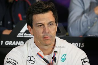 World © Octane Photographic Ltd. Mercedes AMG Petronas Executive Director – Toto Wolff. Thursday 21st May 2015, FIA Team Personnel Press Conference, Monte Carlo, Monaco. Digital Ref: 1276LB1D4271