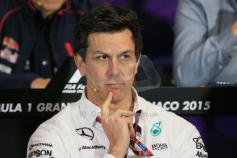 World © Octane Photographic Ltd. Mercedes AMG Petronas Executive Director – Toto Wolff. Thursday 21st May 2015, FIA Team Personnel Press Conference, Monte Carlo, Monaco. Digital Ref: 1276LB1D4289