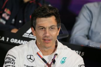 World © Octane Photographic Ltd. Mercedes AMG Petronas Executive Director – Toto Wolff. Thursday 21st May 2015, FIA Team Personnel Press Conference, Monte Carlo, Monaco. Digital Ref: 1276LB1D4313