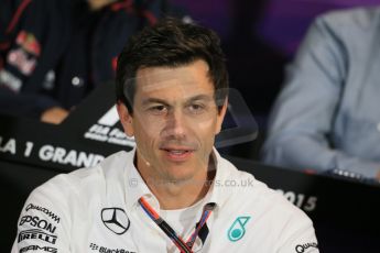 World © Octane Photographic Ltd. Mercedes AMG Petronas Executive Director – Toto Wolff. Thursday 21st May 2015, FIA Team Personnel Press Conference, Monte Carlo, Monaco. Digital Ref: 1276LB1D4313