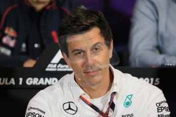 World © Octane Photographic Ltd. Mercedes AMG Petronas Executive Director – Toto Wolff. Thursday 21st May 2015, FIA Team Personnel Press Conference, Monte Carlo, Monaco. Digital Ref: 1276LB1D4319