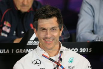 World © Octane Photographic Ltd. Mercedes AMG Petronas Executive Director – Toto Wolff. Thursday 21st May 2015, FIA Team Personnel Press Conference, Monte Carlo, Monaco. Digital Ref: 1276LB1D4344