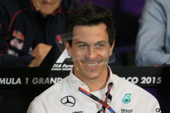 World © Octane Photographic Ltd. Mercedes AMG Petronas Executive Director – Toto Wolff. Thursday 21st May 2015, FIA Team Personnel Press Conference, Monte Carlo, Monaco. Digital Ref: 1276LB1D4350