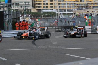 World © Octane Photographic Ltd. Thursday 21st May 2015. Trident – Raffaele Marciello and Hilmer Motorsport – Johnny Cecotto. GP2 Qualifying – Monaco, Monte-Carlo. Digital Ref. : 1275CB7D3749