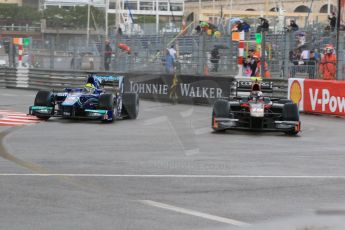 World © Octane Photographic Ltd. Thursday 21st May 2015. Carlin – Julian Leal and Rapax – Robert Visoiu. GP2 Qualifying – Monaco, Monte-Carlo. Digital Ref. : 1275CB7D3913