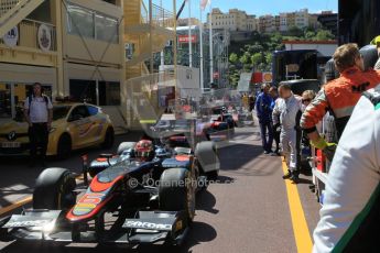 World © Octane Photographic Ltd. Friday 22nd May 2015. The cars head out to the grid. GP2 Race 1 – Monaco, Monte-Carlo. Digital Ref. : 1278CB1L0381