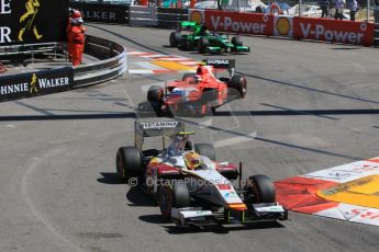 World © Octane Photographic Ltd. Friday 22nd May 2015. MP Motorsport – Sergio Canamasas, Arden International – Norman Nato and Status Grand Prix – Marlon Stockinger. GP2 Race 1 – Monaco, Monte-Carlo. Digital Ref. : 1278CB7D4425