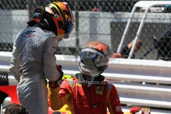 World © Octane Photographic Ltd. Friday 22nd May 2015. ART Grand Prix – Stoffel Vandoorne and Racing Engineering – Alexander Rossi.. GP2 Race 1 – Monaco, Monte-Carlo. Digital Ref. : 1278CB7D4925