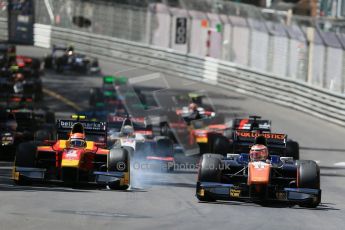 World © Octane Photographic Ltd. Friday 22nd May 2015. Trident – Raffaele Marciello and Racing Engineering – Alexander Rossi. GP2 Race 1 – Monaco, Monte-Carlo. Digital Ref. : 1278LB1D4854