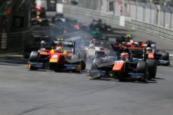 World © Octane Photographic Ltd. Friday 22nd May 2015. Trident – Raffaele Marciello and Racing Engineering – Alexander Rossi. GP2 Race 1 – Monaco, Monte-Carlo. Digital Ref. : 1278LB1D4859