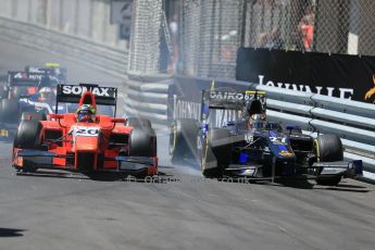 World © Octane Photographic Ltd. Friday 22nd May 2015. Lazarus – Zoel Amberg and Arden International – Andre Negrao. GP2 Race 1 – Monaco, Monte-Carlo. Digital Ref. : 1278LB1D4884
