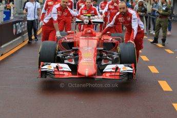 World © Octane Photographic Ltd. Scuderia Ferrari SF15-T. Thursday 21st May 2015, F1 Practice 1, Monte Carlo, Monaco. Digital Ref: 1272CB1L9477