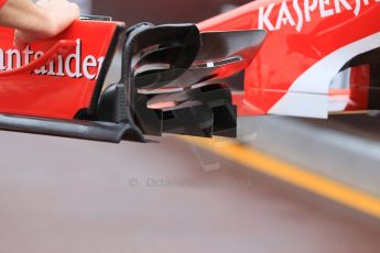 World © Octane Photographic Ltd. Scuderia Ferrari SF15-T– front wing detail. Thursday 21st May 2015, F1 Practice 1, Monte Carlo, Monaco. Digital Ref: 1272CB1L9491