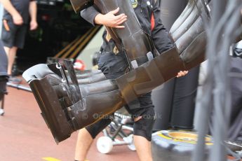 World © Octane Photographic Ltd. Lotus F1 Team E23 Hybrid front wing detail. Thursday 21st May 2015, F1 Practice 1, Monte Carlo, Monaco. Digital Ref: 1272CB1L9517