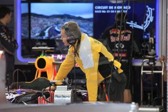 World © Octane Photographic Ltd. Infiniti Red Bull Racing RB11 and Renault Engine technician. Thursday 21st May 2015, F1 Practice 1, Monte Carlo, Monaco. Digital Ref: 1272CB1L9562