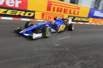World © Octane Photographic Ltd. Sauber F1 Team C34-Ferrari – Felipe Nasr. Thursday 21st May 2015, F1 Spanish GP Formula 1 Practice 1. Monte Carlo, Monaco. Digital Ref: 1272CB1L9669