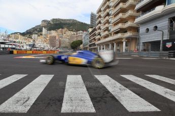 World © Octane Photographic Ltd. Sauber F1 Team C34-Ferrari – Marcus Ericsson. Thursday 21st May 2015, F1 Practice 1, Monte Carlo, Monaco. Digital Ref: 1272CB1L9761
