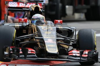 World © Octane Photographic Ltd. Lotus F1 Team E23 Hybrid – Romain Grosjean. Thursday 21st May 2015, F1 Practice 1, Monte Carlo, Monaco. Digital Ref: 1272CB7D2918