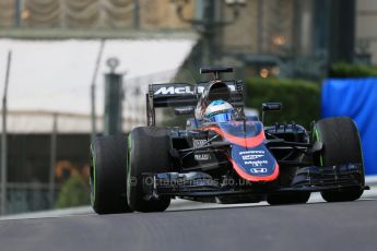 World © Octane Photographic Ltd. McLaren Honda MP4/30 – Fernando Alonso. Thursday 21st May 2015, F1 Practice 1, Monte Carlo, Monaco. Digital Ref: 1272LB1D3329