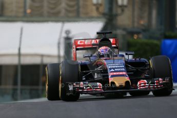 World © Octane Photographic Ltd. Scuderia Toro Rosso STR10 – Max Verstappen. Thursday 21st May 2015, F1 Practice 1, Monte Carlo, Monaco. Digital Ref: 1272LB1D3382