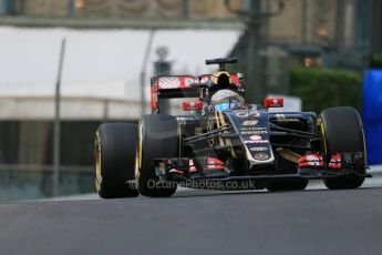 World © Octane Photographic Ltd. Lotus F1 Team E23 Hybrid – Romain Grosjean. Thursday 21st May 2015, F1 Practice 1, Monte Carlo, Monaco. Digital Ref: 1272LB1D3392