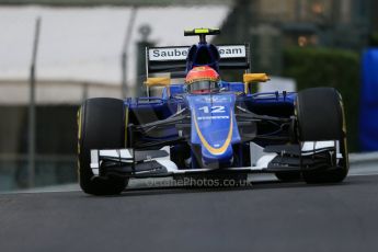 World © Octane Photographic Ltd. Sauber F1 Team C34-Ferrari – Felipe Nasr. Thursday 21st May 2015, F1 Spanish GP Formula 1 Practice 1. Monte Carlo, Monaco. Digital Ref: 1272LB1D3399