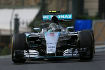 World © Octane Photographic Ltd. Mercedes AMG Petronas F1 W06 Hybrid – Nico Rosberg. Thursday 21st May 2015, F1 Practice 1, Monte Carlo, Monaco. Digital Ref: 1272LB1D3502