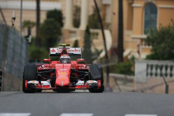 World © Octane Photographic Ltd. Scuderia Ferrari SF15-T– Kimi Raikkonen. Thursday 21st May 2015, F1 Practice 1, Monte Carlo, Monaco. Digital Ref: 1272LB1D3546