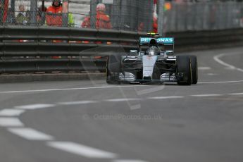 World © Octane Photographic Ltd. Mercedes AMG Petronas F1 W06 Hybrid – Nico Rosberg. Thursday 21st May 2015, F1 Practice 1, Monte Carlo, Monaco. Digital Ref: 1272LB1D3693