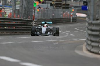 World © Octane Photographic Ltd. Mercedes AMG Petronas F1 W06 Hybrid – Lewis Hamilton. Thursday 21st May 2015, F1 Practice 1, Monte Carlo, Monaco. Digital Ref: 1272LB1D3711
