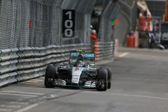 World © Octane Photographic Ltd. Mercedes AMG Petronas F1 W06 Hybrid – Nico Rosberg. Thursday 21st May 2015, F1 Practice 1, Monte Carlo, Monaco. Digital Ref: 1272LB1D3771