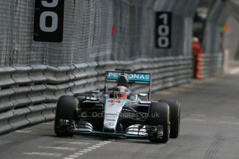 World © Octane Photographic Ltd. Mercedes AMG Petronas F1 W06 Hybrid – Lewis Hamilton. Thursday 21st May 2015, F1 Practice 1, Monte Carlo, Monaco. Digital Ref: 1272LB1D3789