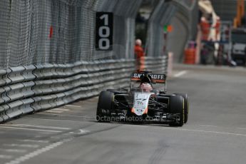 World © Octane Photographic Ltd. Sahara Force India VJM08 – Nico Hulkenberg. Thursday 21st May 2015, F1 Practice 1, Monte Carlo, Monaco. Digital Ref: 1272LB1D3795