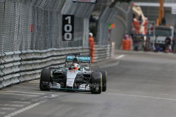 World © Octane Photographic Ltd. Mercedes AMG Petronas F1 W06 Hybrid – Lewis Hamilton. Thursday 21st May 2015, F1 Practice 1, Monte Carlo, Monaco. Digital Ref: 1272LB1D3830