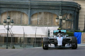 World © Octane Photographic Ltd. Mercedes AMG Petronas F1 W06 Hybrid – Nico Rosberg. Thursday 21st May 2015, F1 Practice 1, Monte Carlo, Monaco. Digital Ref: 1272LB5D2579
