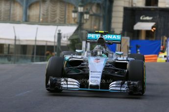 World © Octane Photographic Ltd. Mercedes AMG Petronas F1 W06 Hybrid – Nico Rosberg. Thursday 21st May 2015, F1 Practice 1, Monte Carlo, Monaco. Digital Ref: 1272LB5D2610