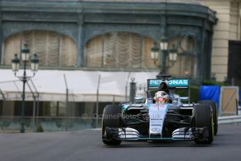World © Octane Photographic Ltd. Mercedes AMG Petronas F1 W06 Hybrid – Lewis Hamilton. Thursday 21st May 2015, F1 Practice 1, Monte Carlo, Monaco. Digital Ref: 1272LB5D2615