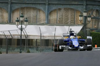 World © Octane Photographic Ltd. Sauber F1 Team C34-Ferrari – Marcus Ericsson. Thursday 21st May 2015, F1 Practice 1, Monte Carlo, Monaco. Digital Ref: 1272LB5D2636