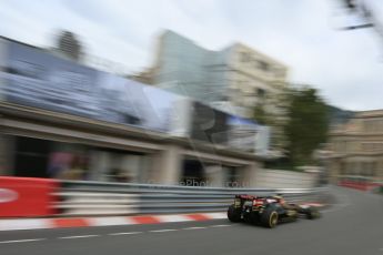 World © Octane Photographic Ltd. Lotus F1 Team E23 Hybrid – Romain Grosjean. Thursday 21st May 2015, F1 Practice 1, Monte Carlo, Monaco. Digital Ref: 1272LB5D2877