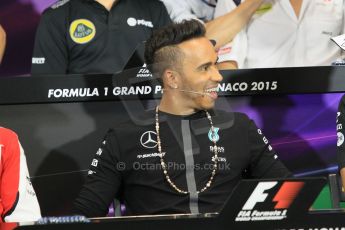 World © Octane Photographic Ltd. Mercedes AMG Petronas F1 – Lewis Hamilton. Wednesday 20th May 2015, FIA Drivers’ Press Conference, Monte Carlo, Monaco. Digital Ref: 1271CB1L9280