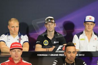 World © Octane Photographic Ltd. Lotus F1 Team – Romain Grosjean. Wednesday 20th May 2015, FIA Drivers’ Press Conference, Monte Carlo, Monaco. Digital Ref: 1271CB1L9455