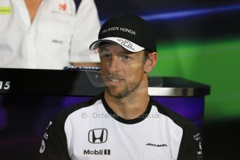 World © Octane Photographic Ltd. McLaren Honda - Jenson Button. Wednesday 20th May 2015, FIA Drivers’ Press Conference, Monte Carlo, Monaco. Digital Ref: 1271CB7D2625
