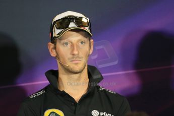 World © Octane Photographic Ltd. Lotus F1 Team – Romain Grosjean. Wednesday 20th May 2015, FIA Drivers’ Press Conference, Monte Carlo, Monaco. Digital Ref: 1271LB1D3050