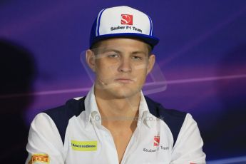 World © Octane Photographic Ltd. Sauber F1 Team – Marcus Ericsson. Wednesday 20th May 2015, FIA Drivers’ Press Conference, Monte Carlo, Monaco. Digital Ref: 1271LB1D3098