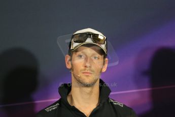 World © Octane Photographic Ltd. Lotus F1 Team – Romain Grosjean. Wednesday 20th May 2015, FIA Drivers’ Press Conference, Monte Carlo, Monaco. Digital Ref: 1271LB1D3253